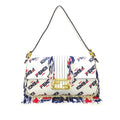 Fendi Shoulder Calf Mania Baguette Leather (Good) Bag Pre-Owned Fila Authenticated White Beaded Unisex