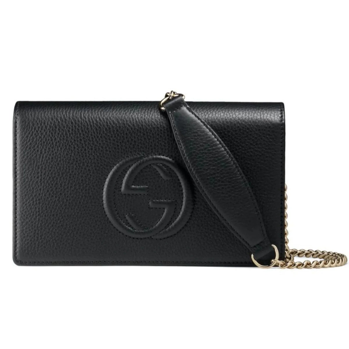 Leather on Soho Body Wallet Bag Cross Chain Black