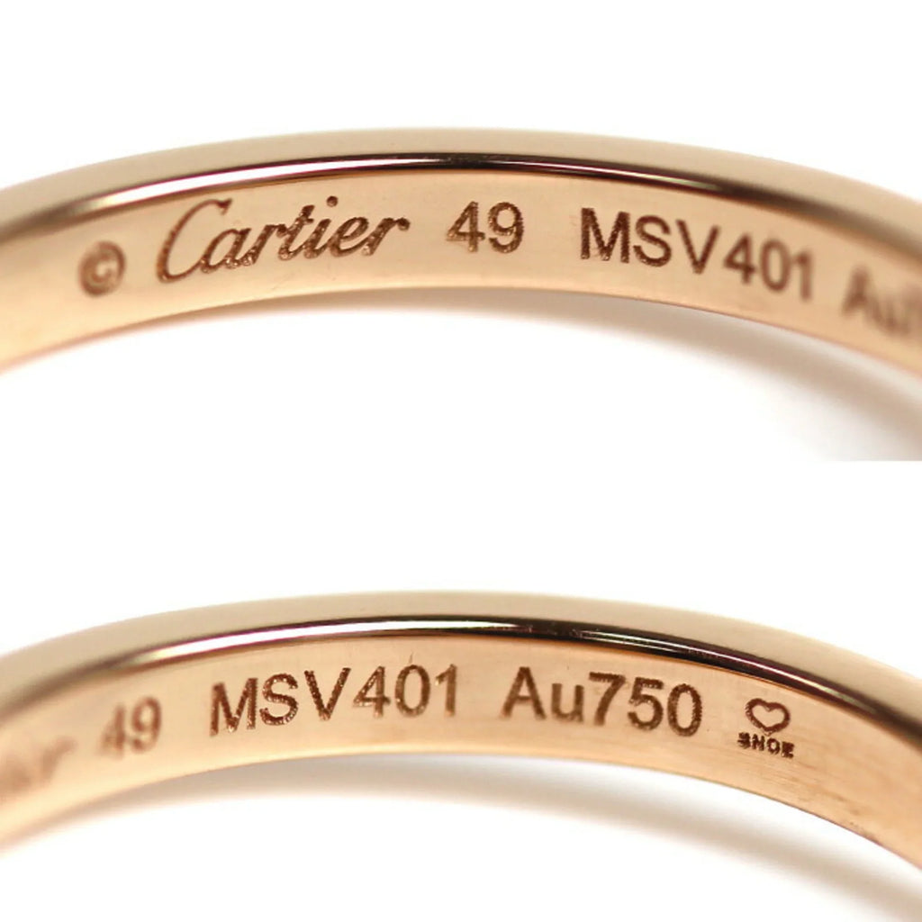 3PD dimension 49 K18PG B4098649 9 Pre-Owned Ballerina Women's 2.4g Wedding Diamond Gold CARTIER (Good) Pink Curve Ring