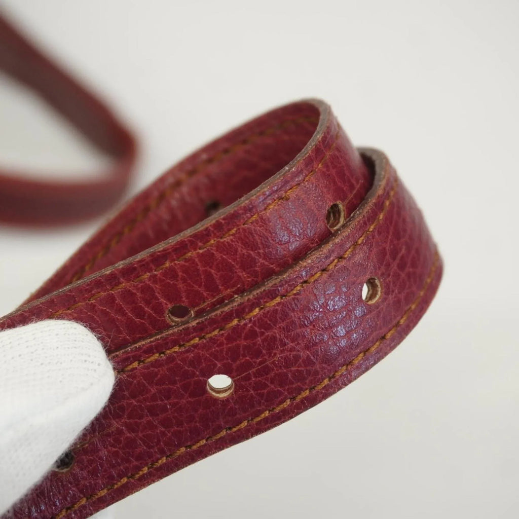Bag Leather Cartier Pre-Owned Shoulder Red Ladies Must (Good)
