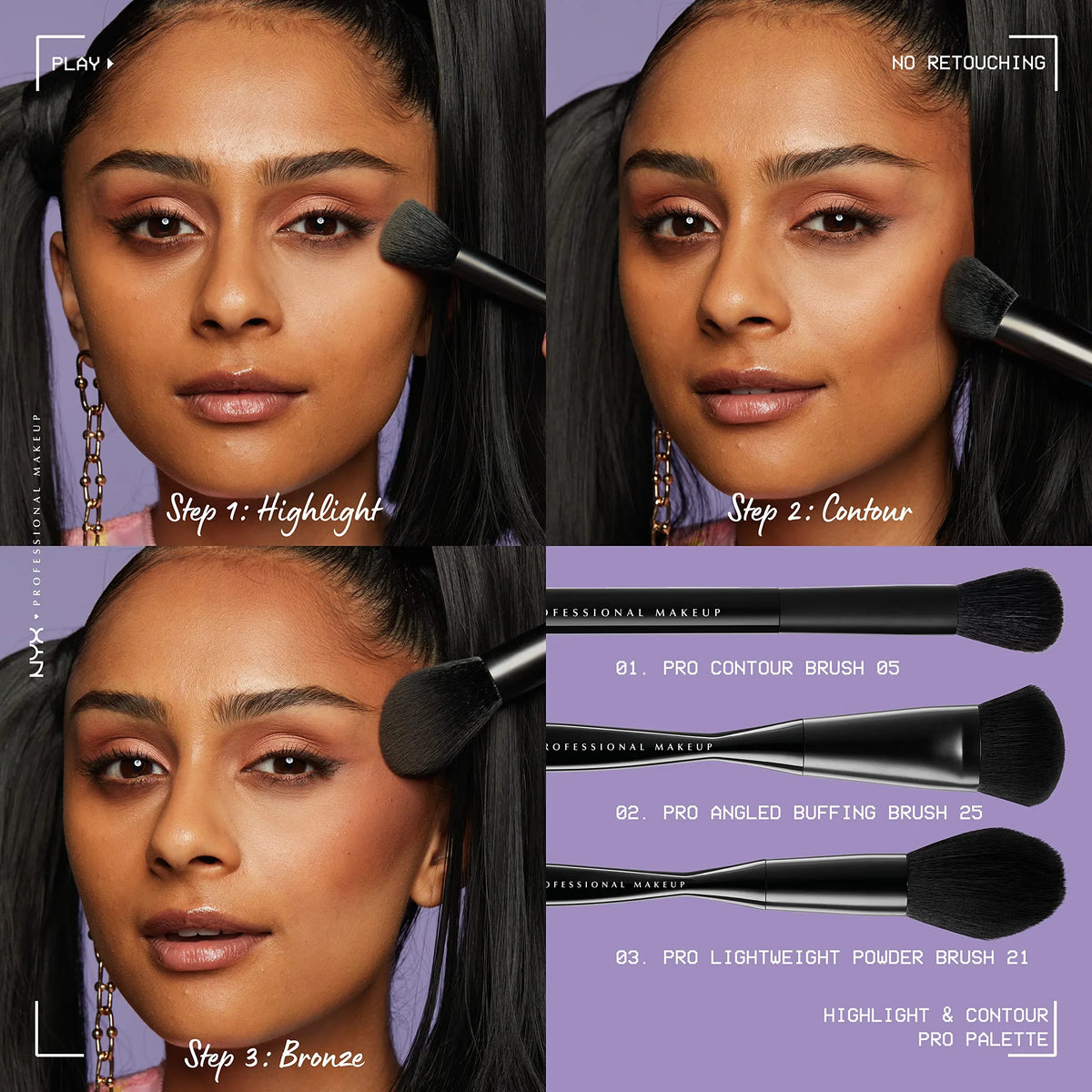 Highlight Palette Makeup Pro & Contour Professional Nyx