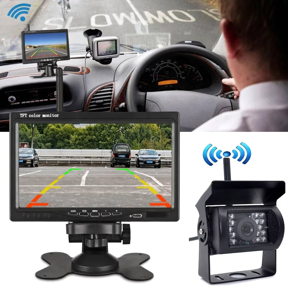 Car Rear Monitor Navigation Front Camera Parking Lcd 7 Vision Truck Willstar Display Rear Vehicle Visualizer Car Engineering Inch Night Assist Truck Wireless Monitor Function Car Monitor