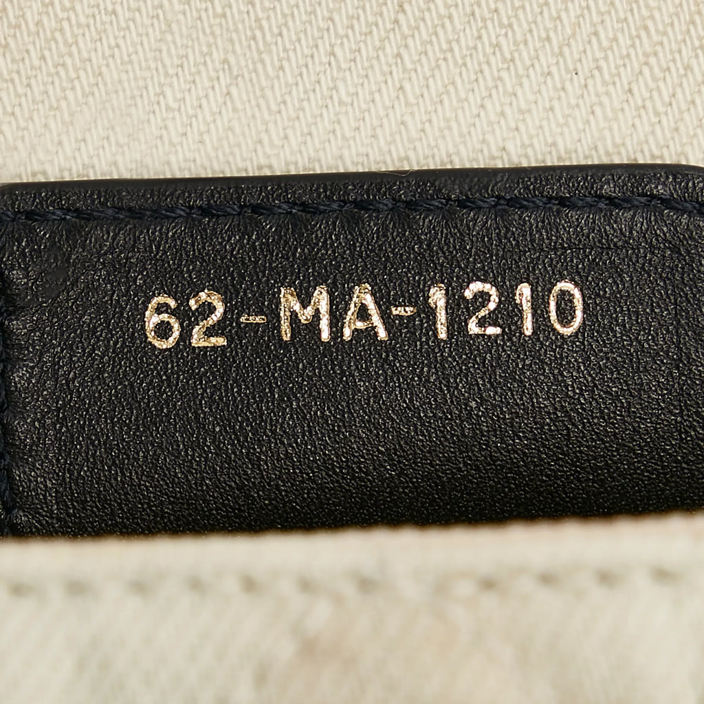 Tie White Authenticated Fabric (Good) Unisex Dior Bag Small Denim Pre-Owned Caro Dye Crossbody