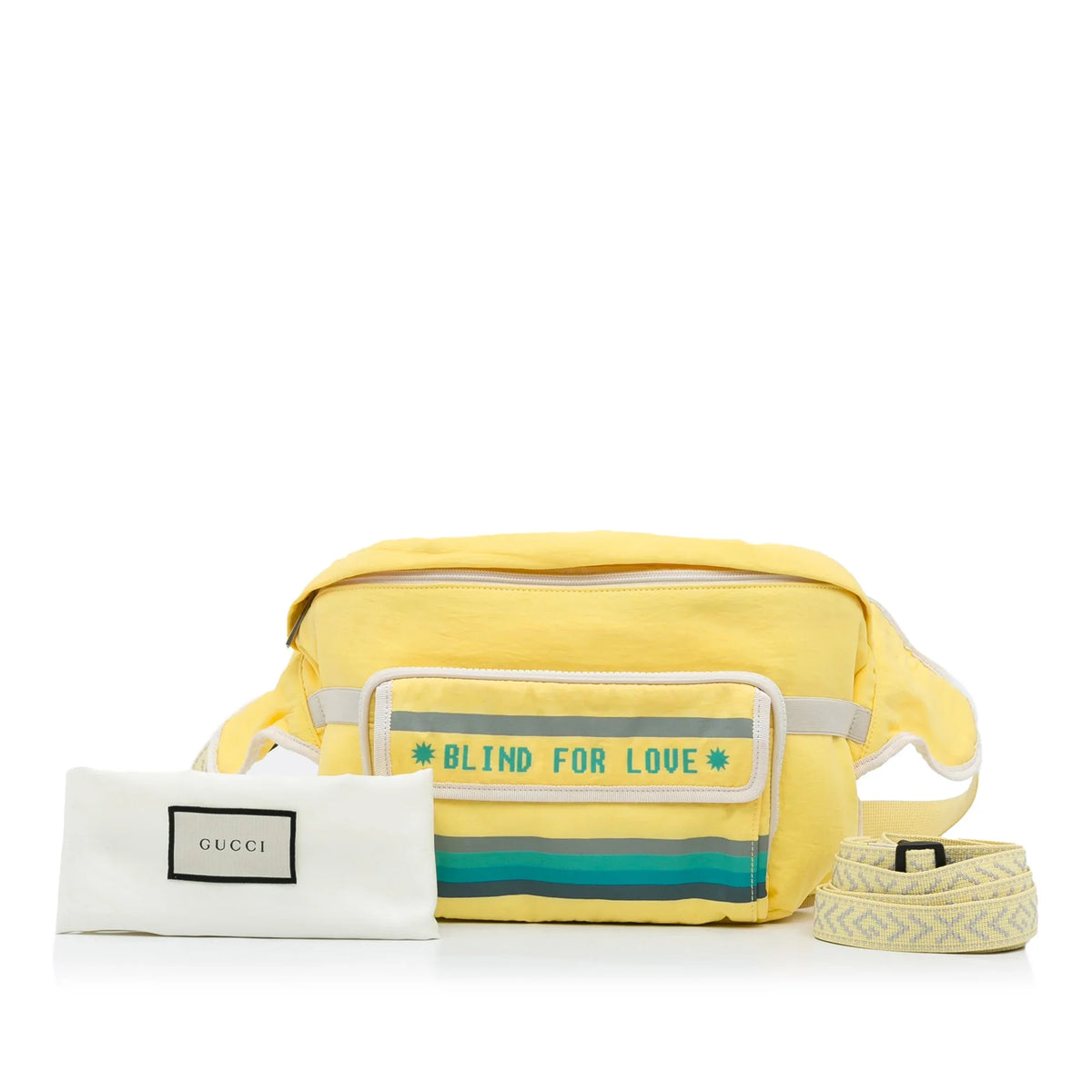 Fabric Love Bag Blind Belt with Authenticated Yellow Pre-Owned Nylon For Defects) Unisex (New