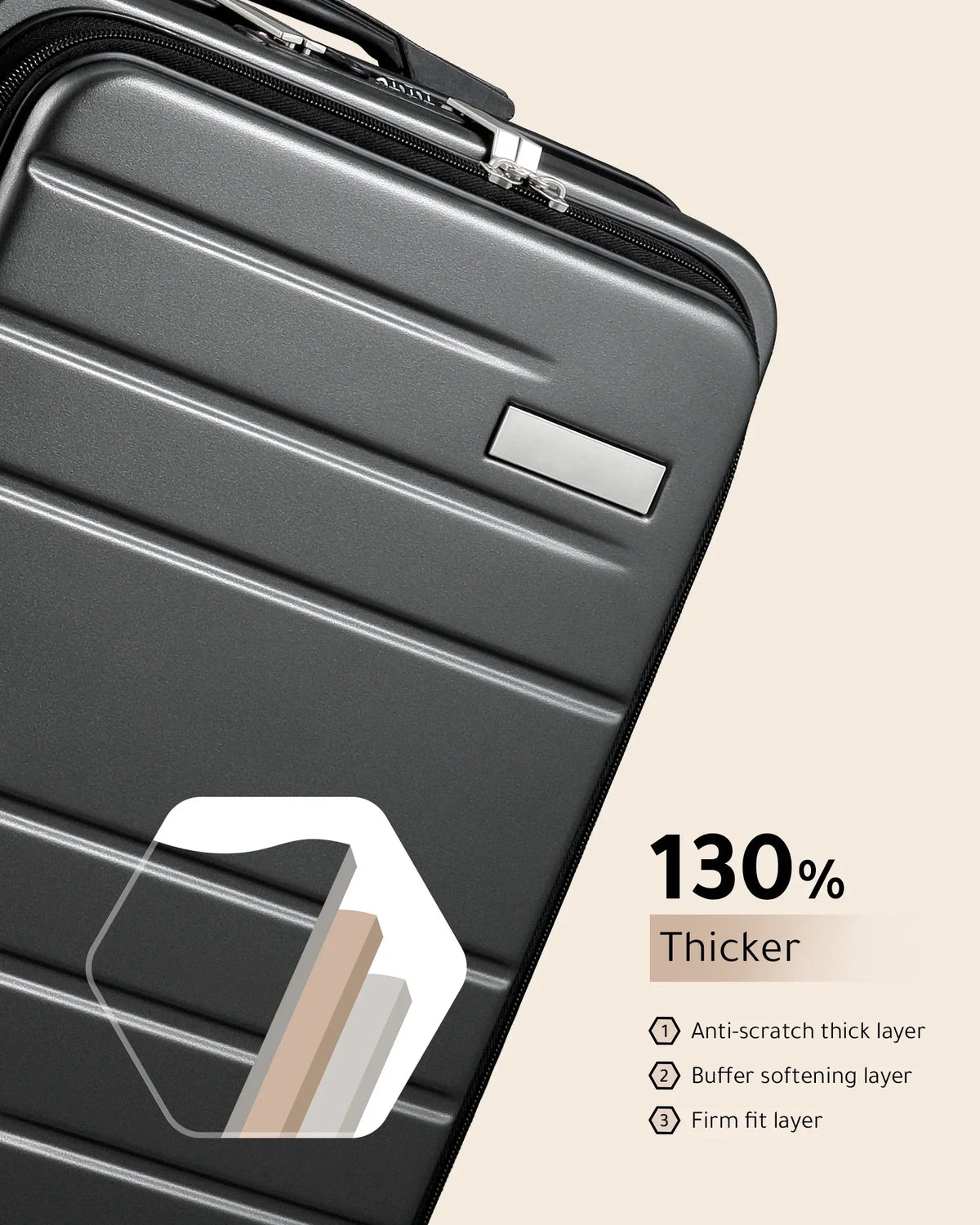 Suitcase LUGGEX on Expandable Front Pocket Port USB with Luggage, Hardshell and Carry