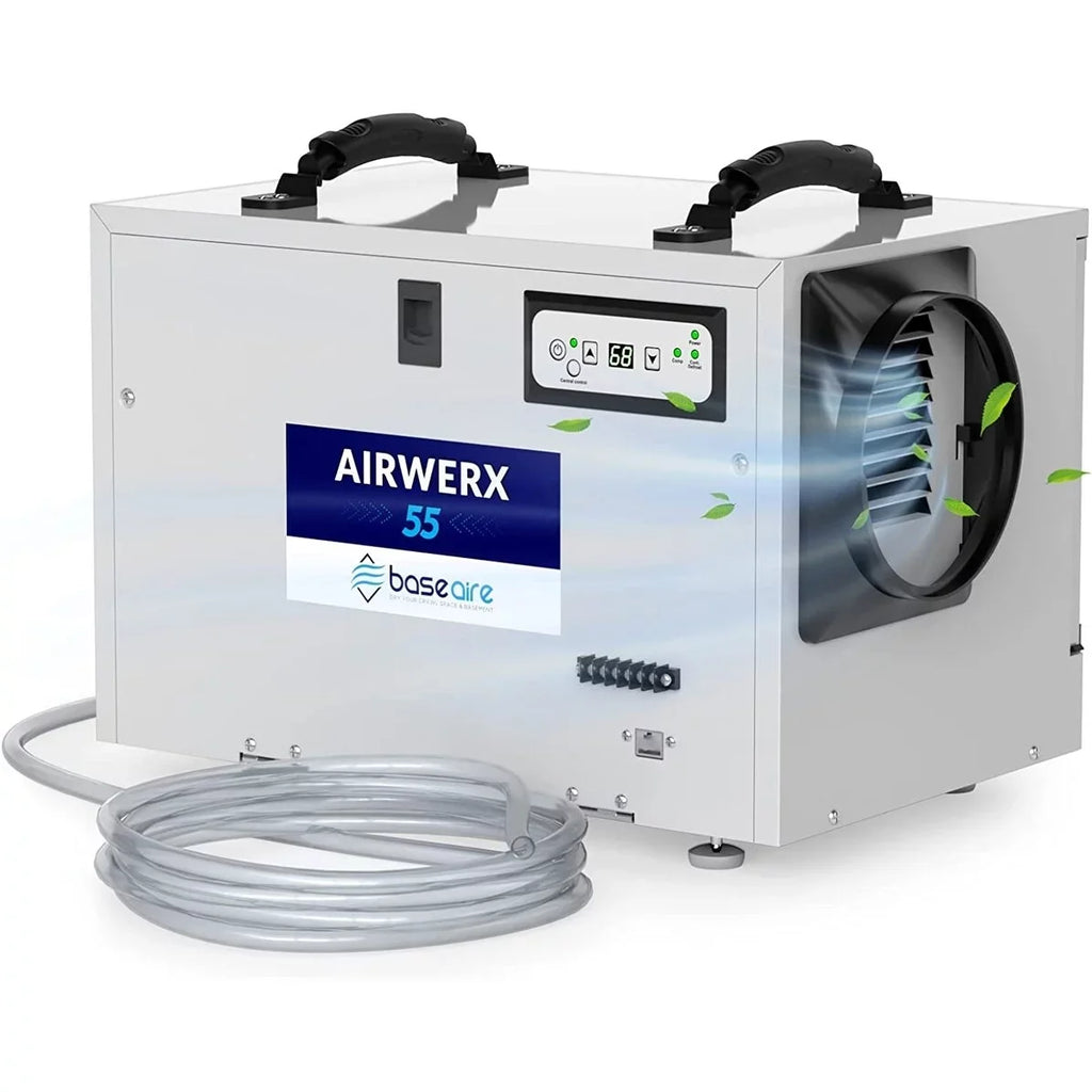 Defrost, Crawl Starting Auto Memory Drain Commercial Refine Pint for Dehumidifier Spaces, 113 Treatment Air with BaseAire Hose Basements,