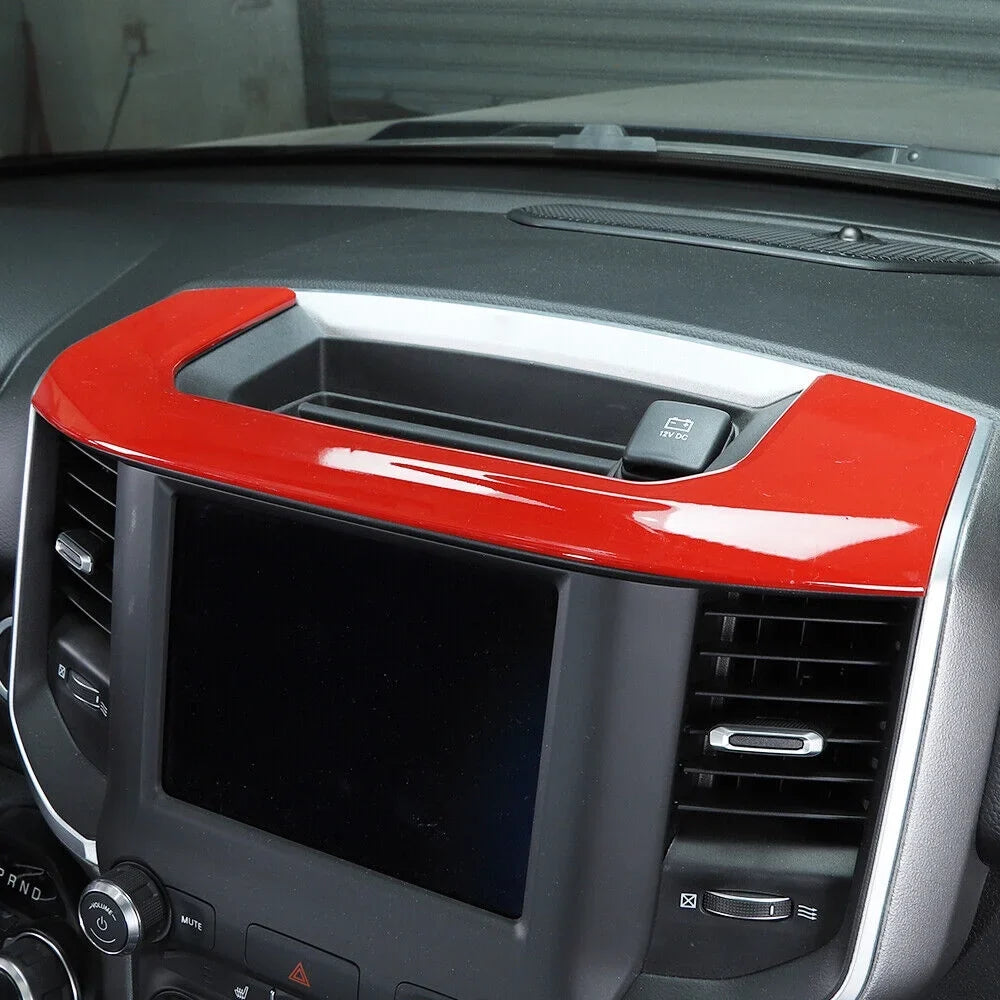Decor Console Frame Teledu Storage Red Trim Center Box Panel