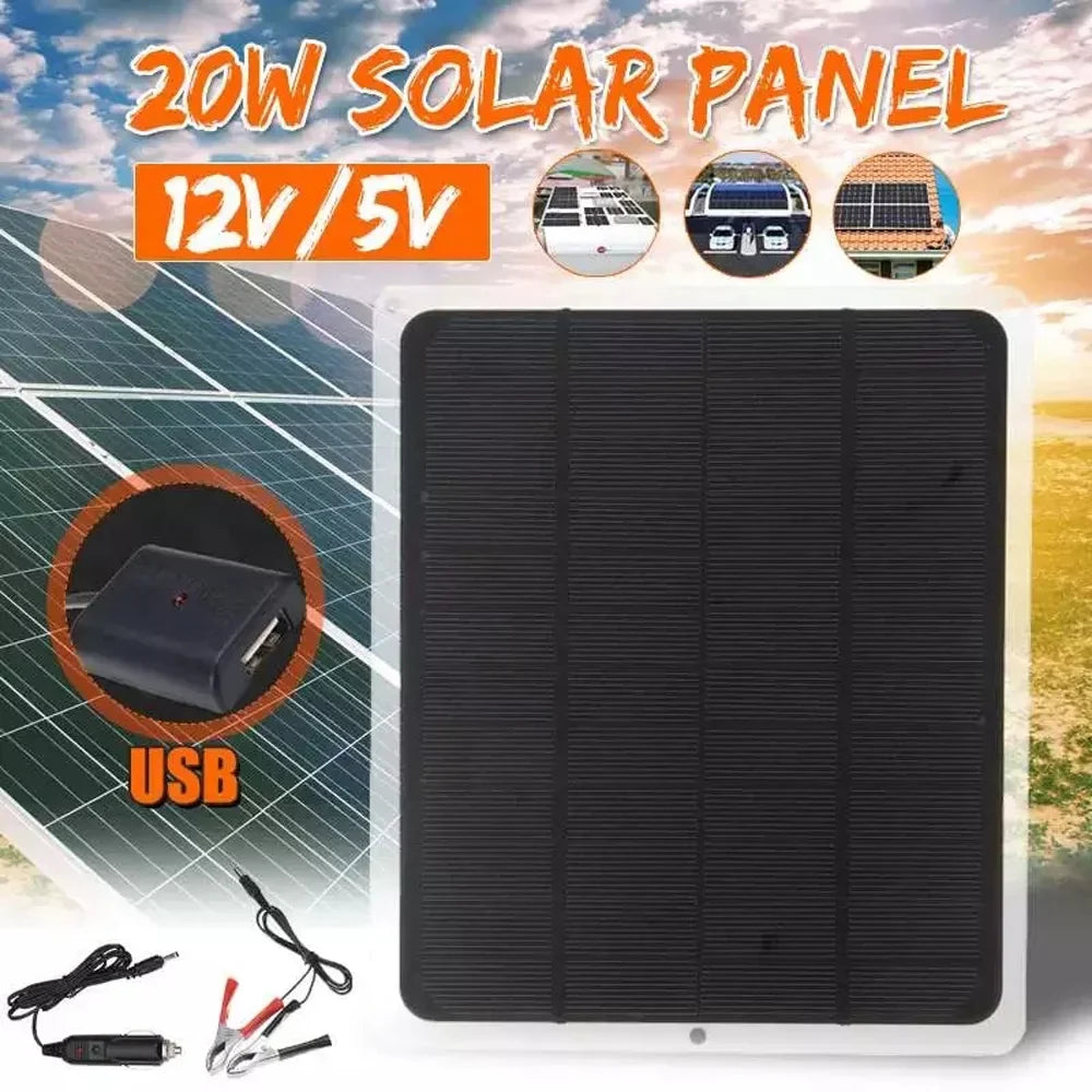 Solar Panel for Silicon 20W Portable Hiking Charging Monocrystalline Anself Camping Device