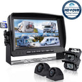with for Function System Advanced Backup Monitor, RV View Side A9 Quad eRapta Rear and HD 4 Record Backup Large 9’’ Split Camera Car camera Box Camera RV Trailer Screens IP69 Waterproof DVR Truck