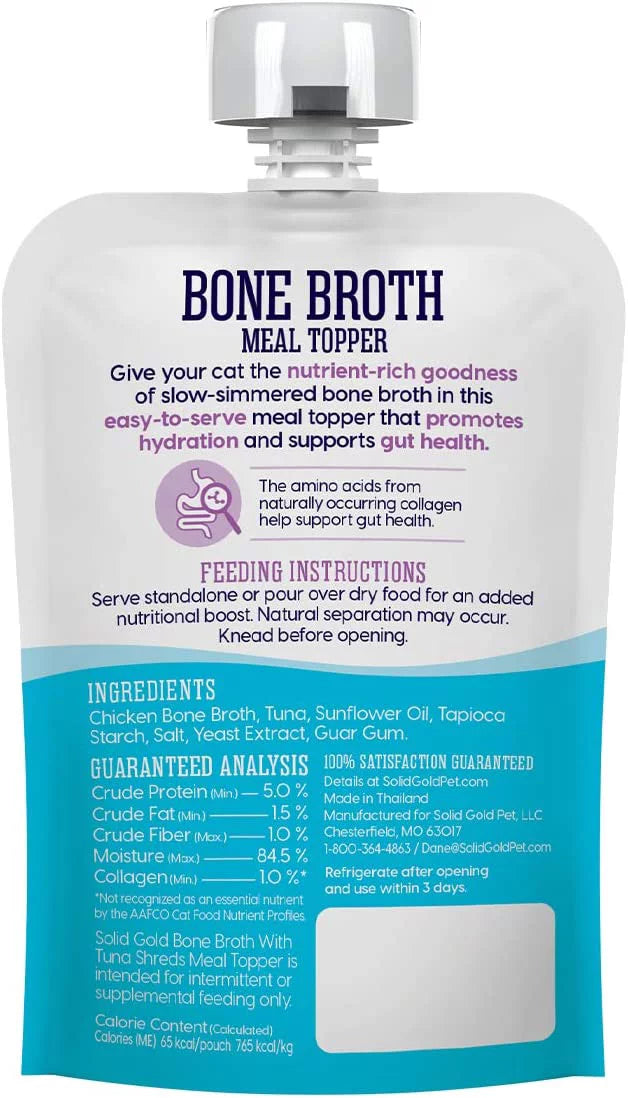 Serve with Cat to 12 Hydration to Food Gravy Solid - Grain Gold Free Rich Toppers Shreds Broth Wet Pack for Cat Meal Nutrient Bone Food Toppers Meal Tuna Cats Easy Promote -