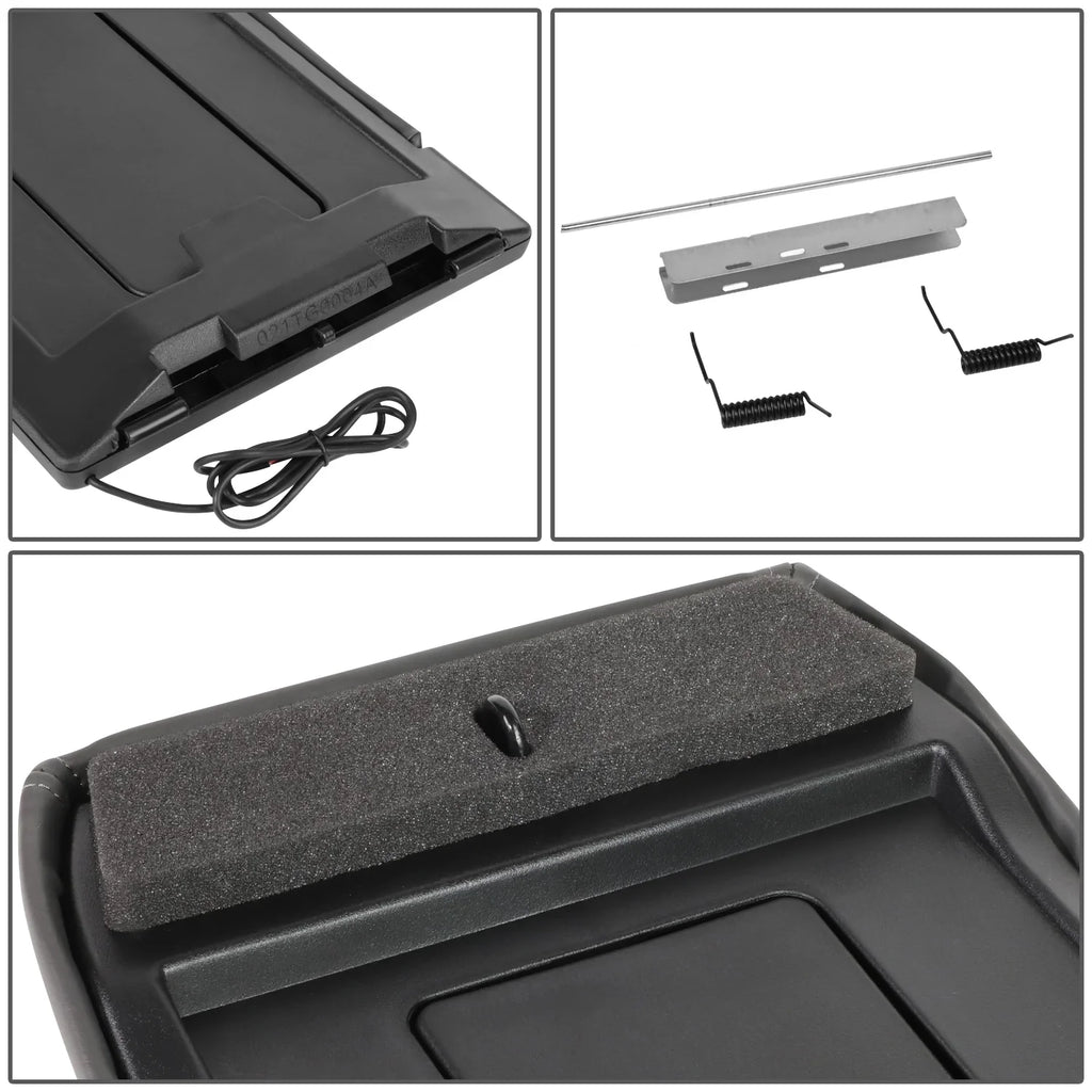 GECS-005-GY Escalade Truck Armrest Ports Repair with 2007 DNA Motoring Black Pickup Wireless Lid 2001 For USB Kit & Sierra to Charger Console Center