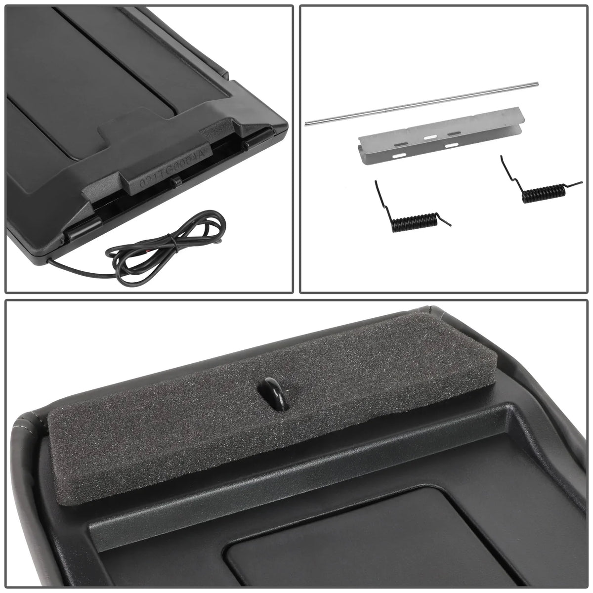 GECS-005-GY Escalade Truck Armrest Ports Repair with 2007 DNA Motoring Black Pickup Wireless Lid 2001 For USB Kit & Sierra to Charger Console Center