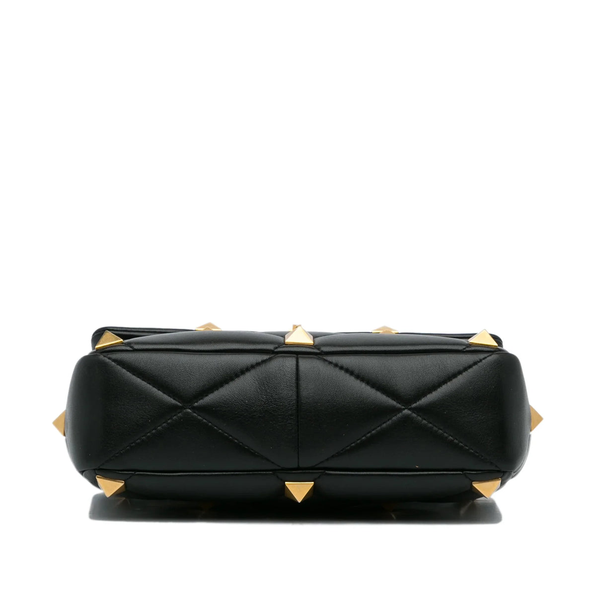 Roman Pre-Owned Authenticated Satchel Calf Stud Leather Black Unisex (Good) Medium Valentino