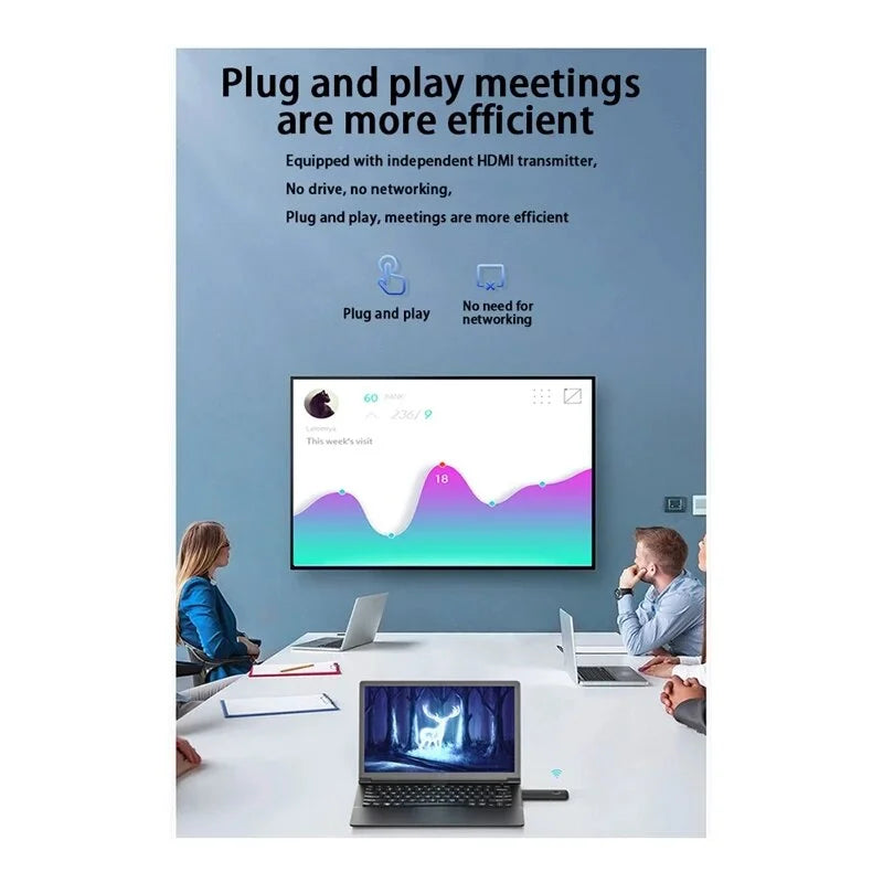 Conference Screen Display Wireless Video Screen Transmitter G57 1080P Adapter Projector Receiver HD Projector Video Laptop