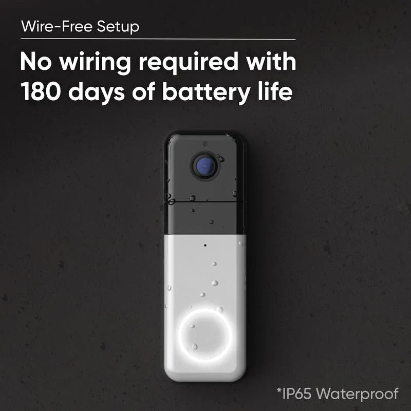 w/ Battery, 2-Way Works Color Sticks Wyze Alexa 1:1 Video to w/ Doorbell Audio, Walls, Night Doorbell Aspect Ratio, QHD Video, — Pro and Adhesive Vision, Assistant Camera Wireless