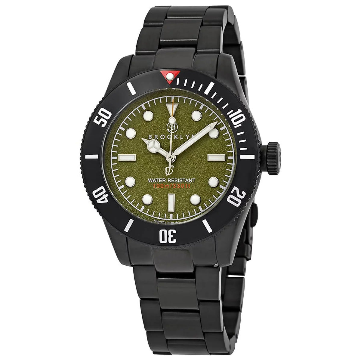Pea Watch 306-D-88-BB-BLK Brooklyn Co. Black Eyed Green Dial Men's Watch