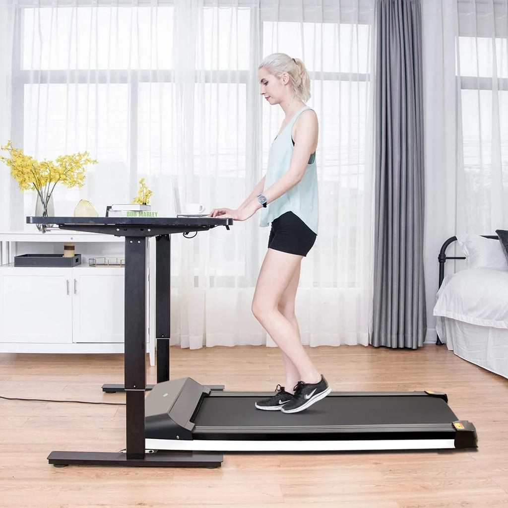 Display Portable without Running & APP, and Black Walking LDE with Space Desk for Treadmill Treadmill Under Pad Assembling Sport Small Flat Machine Apartment Slim