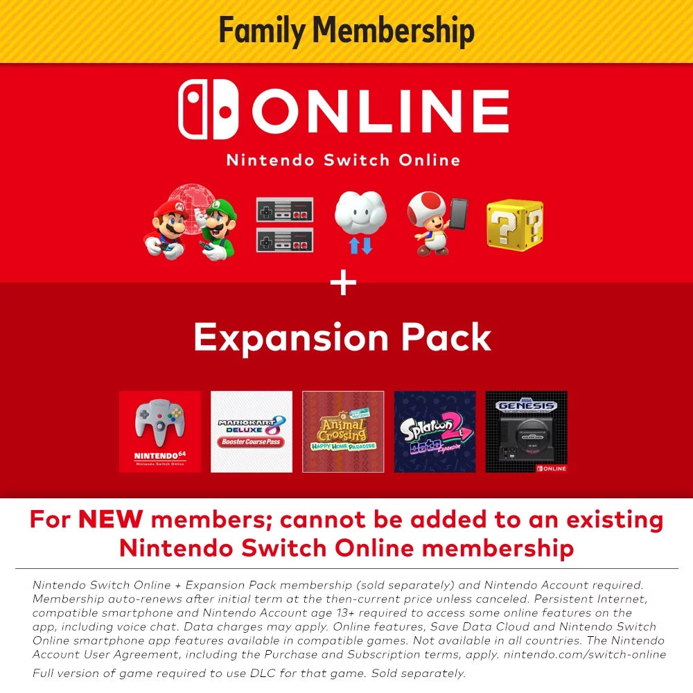 Membership Online Switch Nintendo Card Gift Family [Digital] Expansion