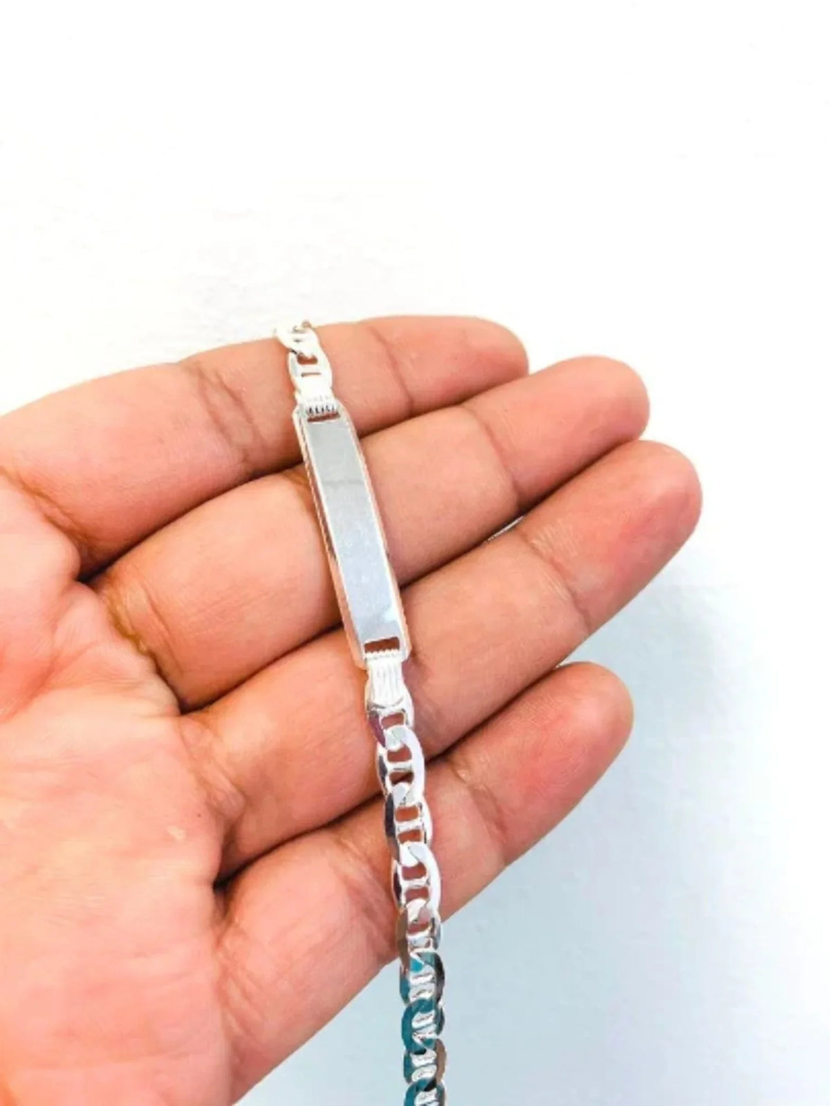 9.7g / / Mens Mariner Bracelet Mens / hombre Sterling Bracelet for in ID 925 Silver Link Bracelet 8" for Pulsera Silver Silver para 5.4mm ID Mariner