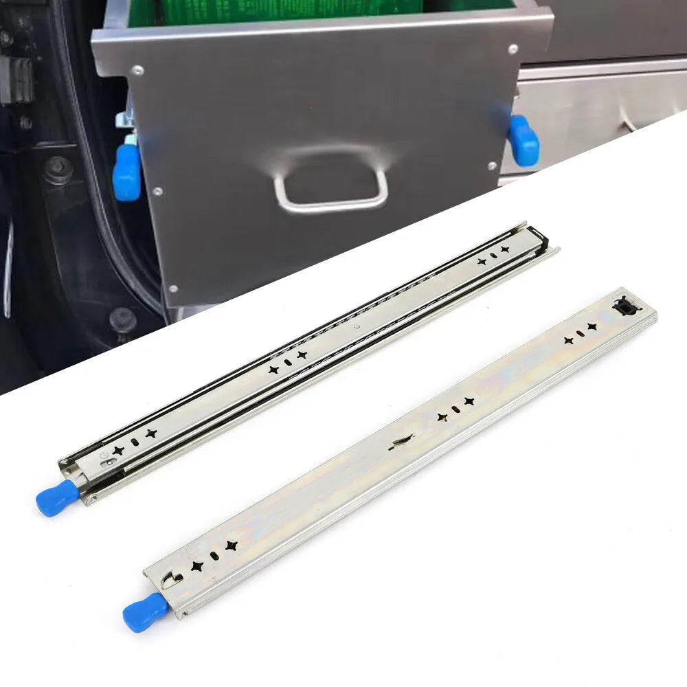 Lock Fridge Duty Full Heavy Runner Trailer Drawer Extension Draw Slides 24"Inch