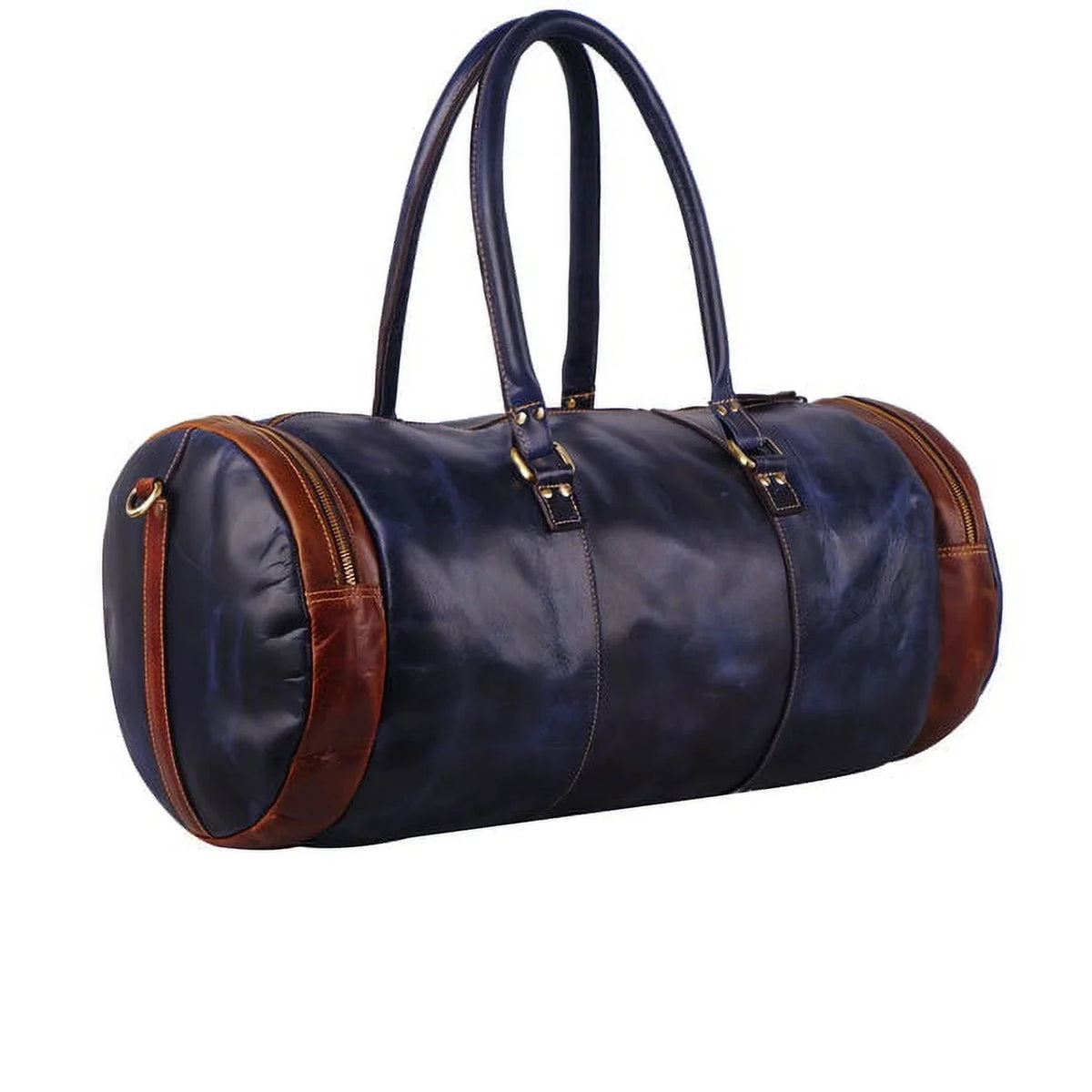 22" Gym Bag Blue MaheTri Leather Weekender for Sports Bag Travel Bag Duffel