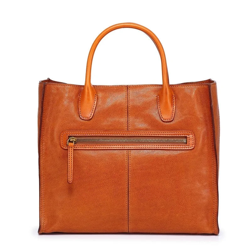 Trend Tote Old Bag Leather Aspen Black Genuine Leaf