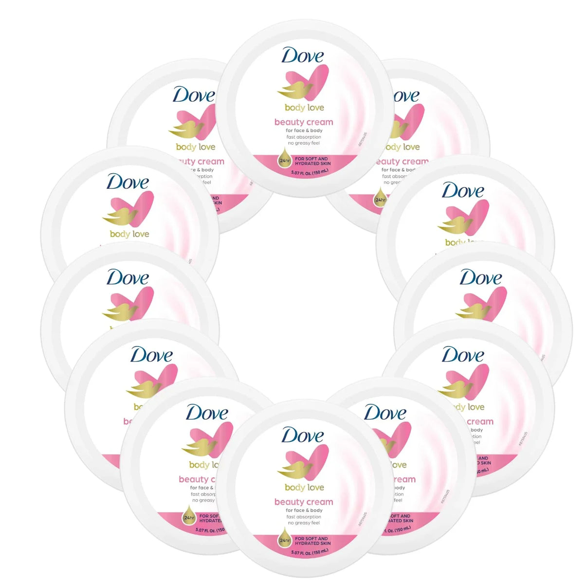 And Hand, Care, Each, Beauty Body 24-Hour Dove Lotion 12-Pack, Dry With Face, Women 5.07 Body To Normal For Skin Oz Nourishing Moisturization, Cream Jar For