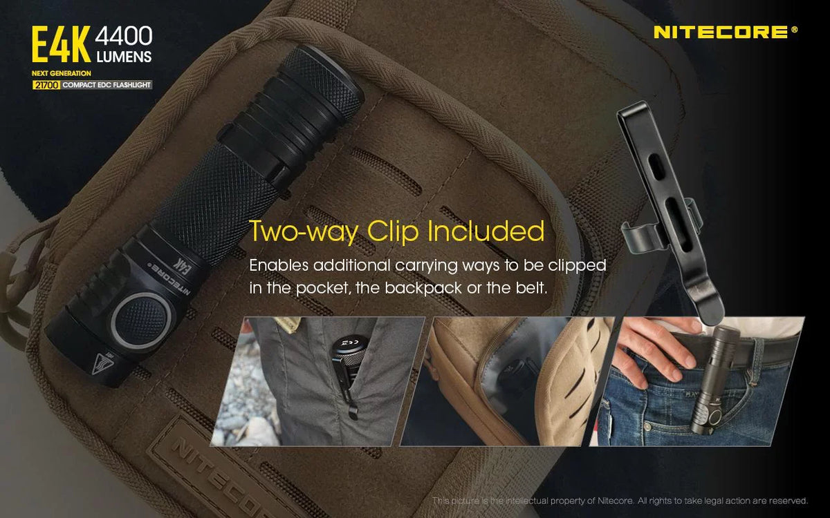 E4K Knife Small Combo: - Next 4400 Flashlight w/NTK05 Folding generation NITECORE Lumens