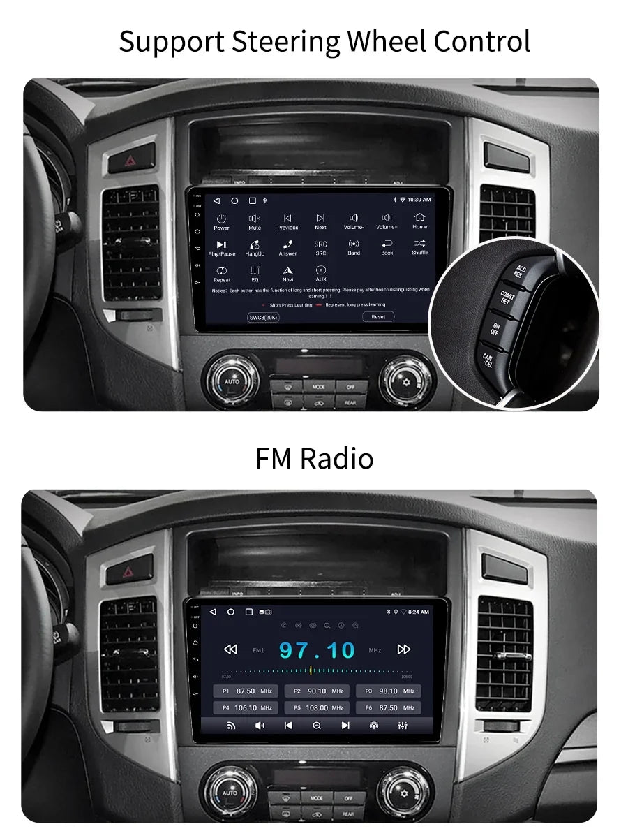 4 - With For Android V90 Navi Radio 2014 Carplay Pajero V80 Screen Stereo GPS 2006 Android Auto Mitsubishi Car