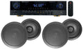 Black 8" Ceiling Amp+(4) Home 5 Bluetooth Receiver Speakers SINGMIX Rockville