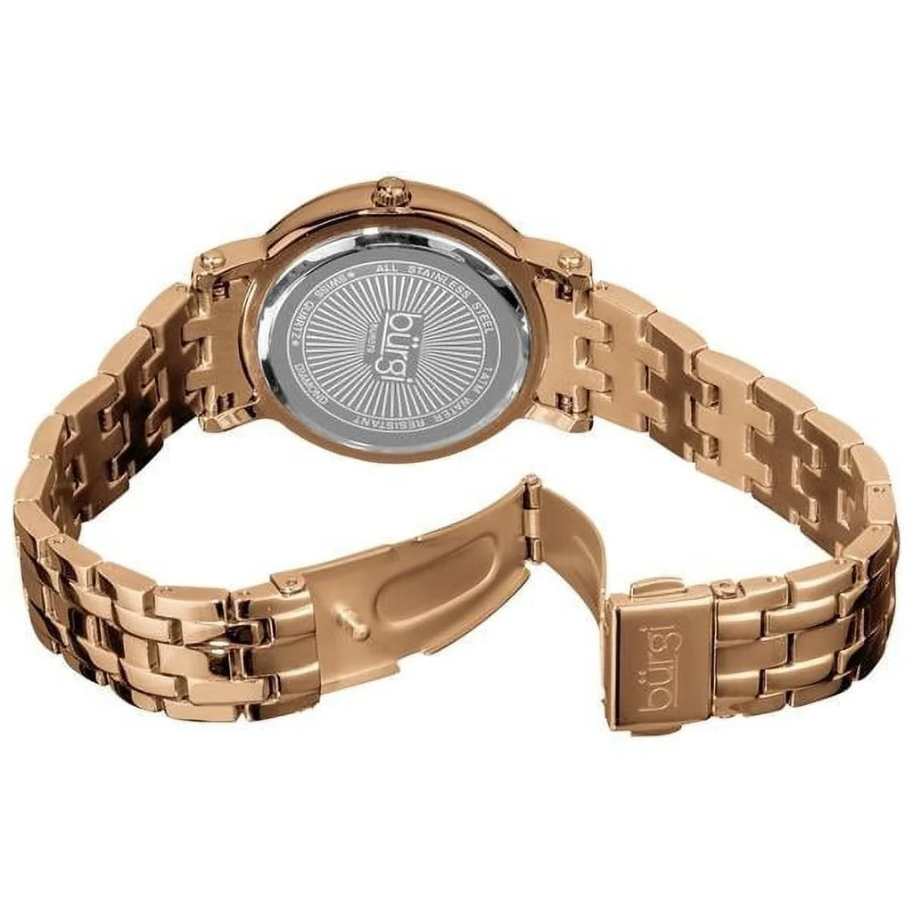 of Steel Stainless Bracelet Pearl Dial Diamond Mother Watch Rose-Tone Women's