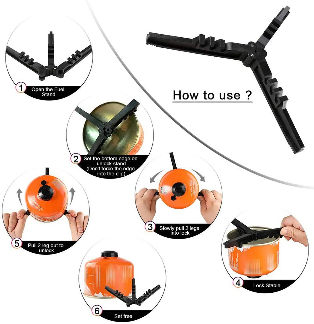 Holder, for Bracket, Upgrade Caudblor Stabilizer Canister Gas Butane Cartridge Folding Stand, Hiking Universal Compact Stoves, exterior Tank for Footrest Camping Stove Tripod Plastic Fuel Can Cylinder