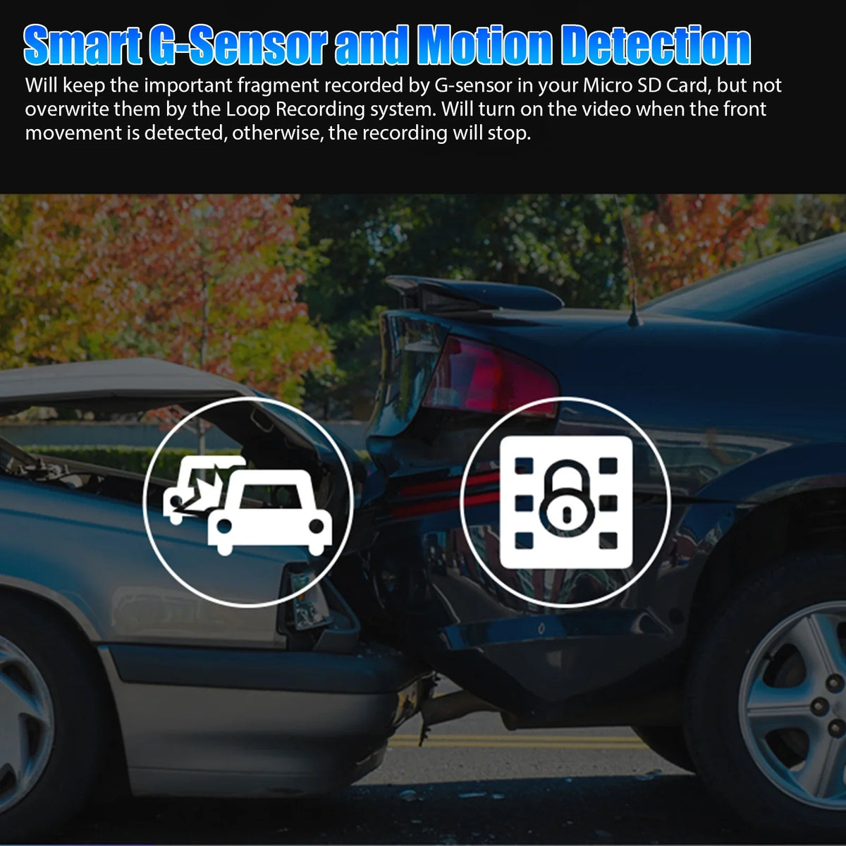 Night Wide Vision, Car 1080P Driving with Angle, Dual Dashboard with and Dash 170° G-Sensor/ Cam, Recorder DVR Dual Dash IPS 480P Car Lens Camera Detection Motion EEEkit Front Rear 4inch Display,