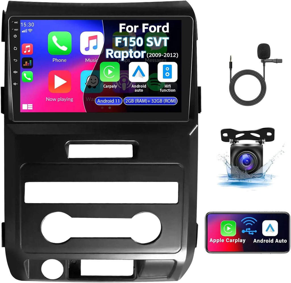 2012 HD Stereo 11 Car Car Radio, 2009 2010 F150 GPS Navigation FM/WiFi THONZER Wireless with Radio Android Android Bluetooth 9” Camera&MIC Auto Backup with CarPlay Touchscreen SVT 2011 Raptor for