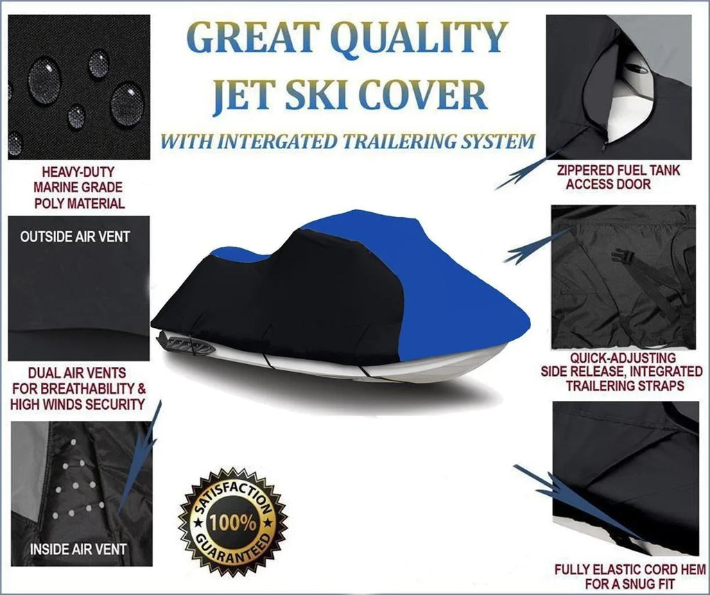 2002 Cover HEAVY-DUTY BLUE Sea-Doo Compatible 2004 Sea GTS 2003 2002 BLACK for Cover Watercraft Jet 2005 / Gti 2003 2001 Ski / 2001 Doo