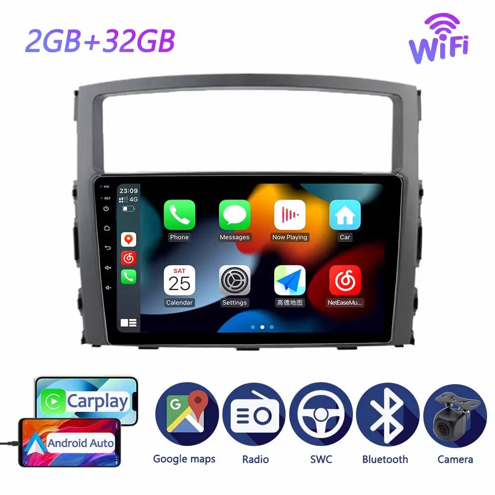 4 - With For Android V90 Navi Radio 2014 Carplay Pajero V80 Screen Stereo GPS 2006 Android Auto Mitsubishi Car