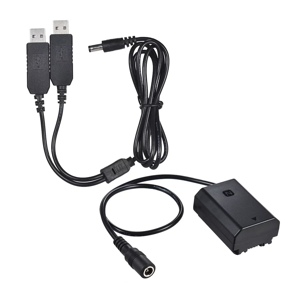 Andoer A7SIII USB A7III A7RIII USB Battery Adapter Dual Battery Coupler U-SB Coupler Adapter A9 Adapter Coupler Dual A9 NP-FZ100 A7RIII Dummy Dummy Adapter,A7III A7III Dual Battery A9