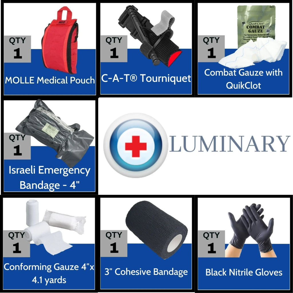 Luminary Wound Black Trauma Gunshot Kit Care