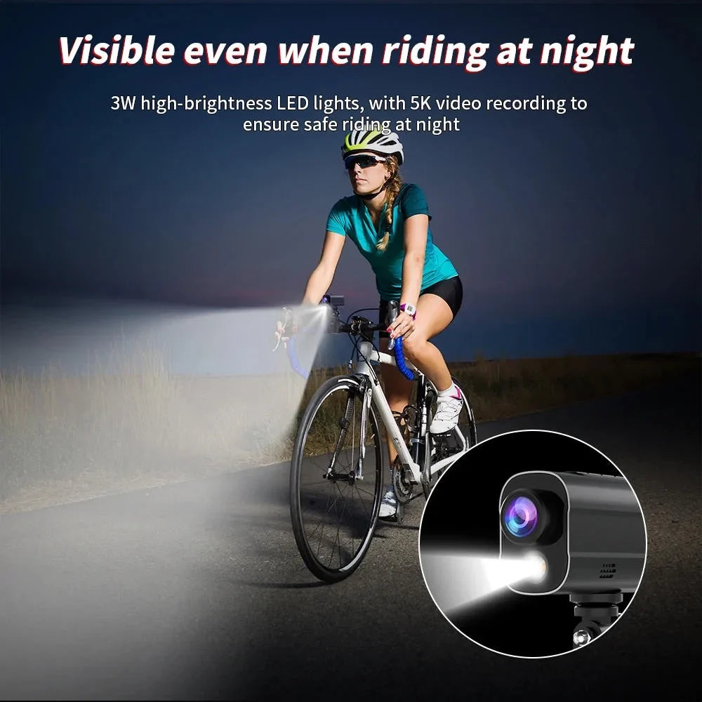 Light Anti 5K Recorder Camera Bicycle Shake Motorcycle Road Drive Led Helmet DV Action WiFi with Camera Sport Riding Bike