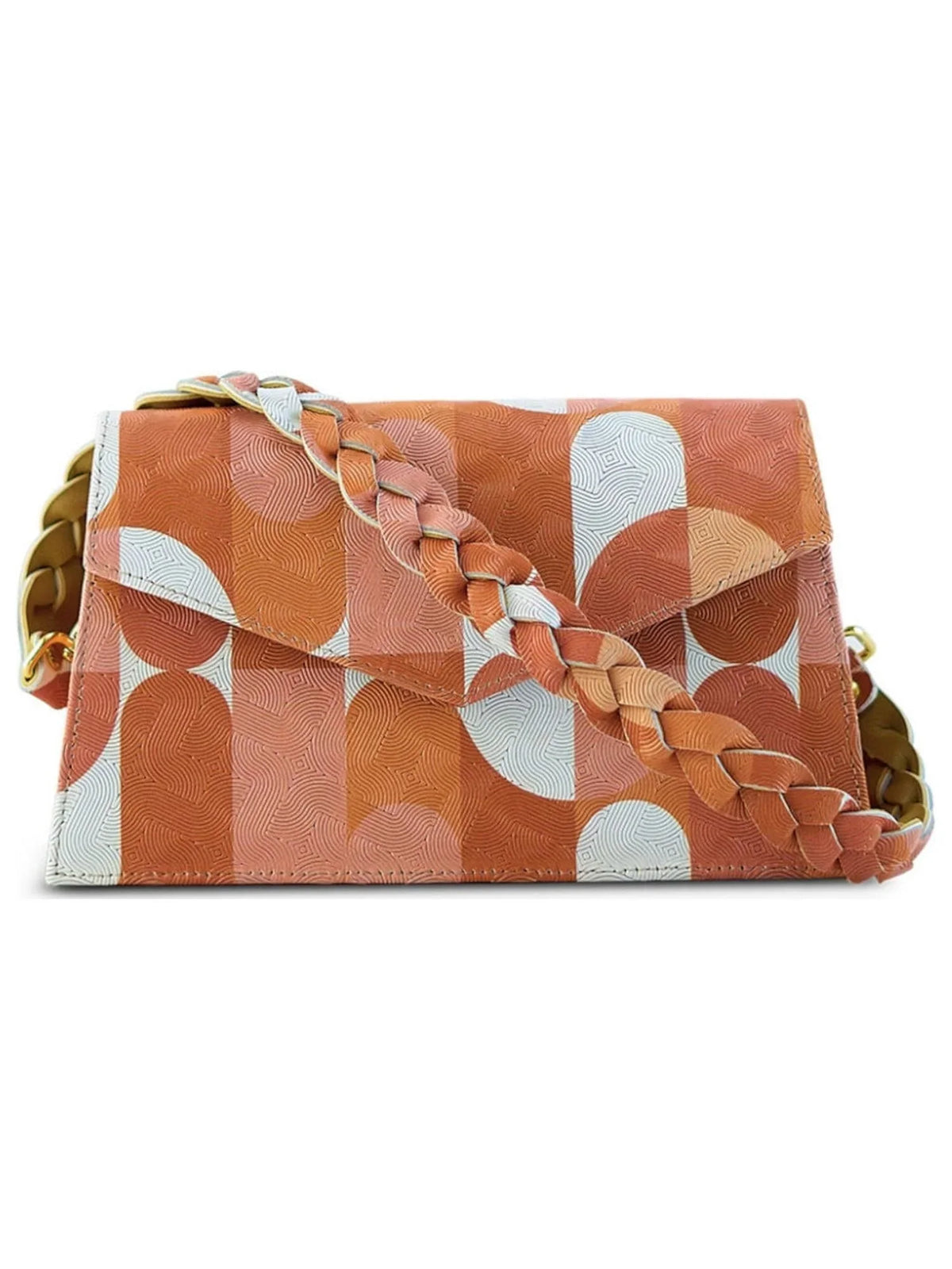 Leather Zaya Purse ANIMA Handbag Picasso Patterned Strap Single Neutral Beige IRIS Women's