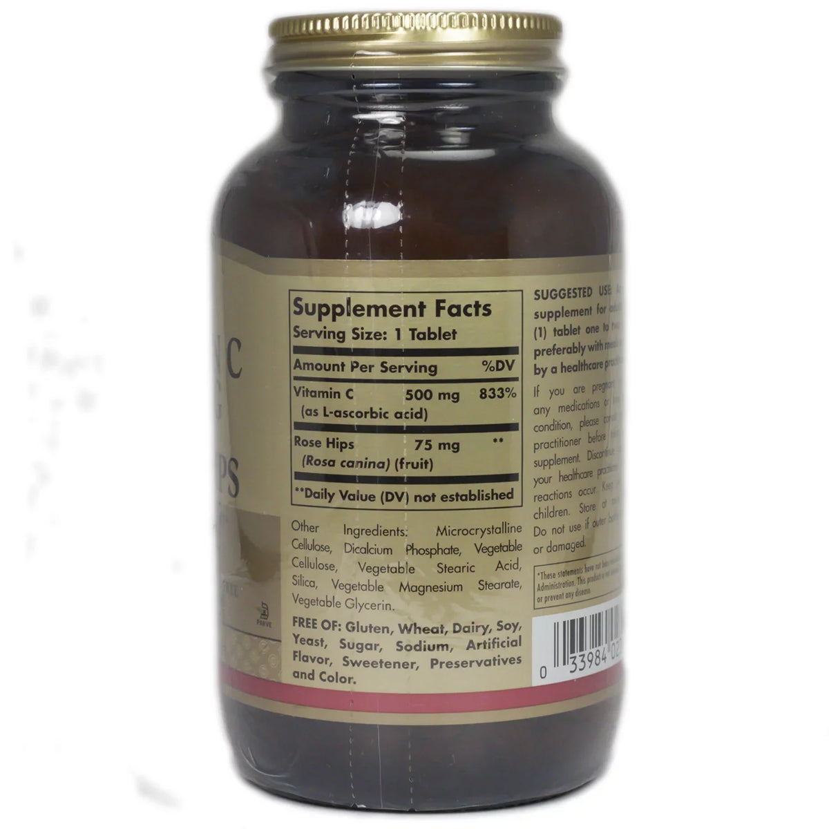 mg, 250 Vitamin Rose 500 C Hips, Tablets with Solgar