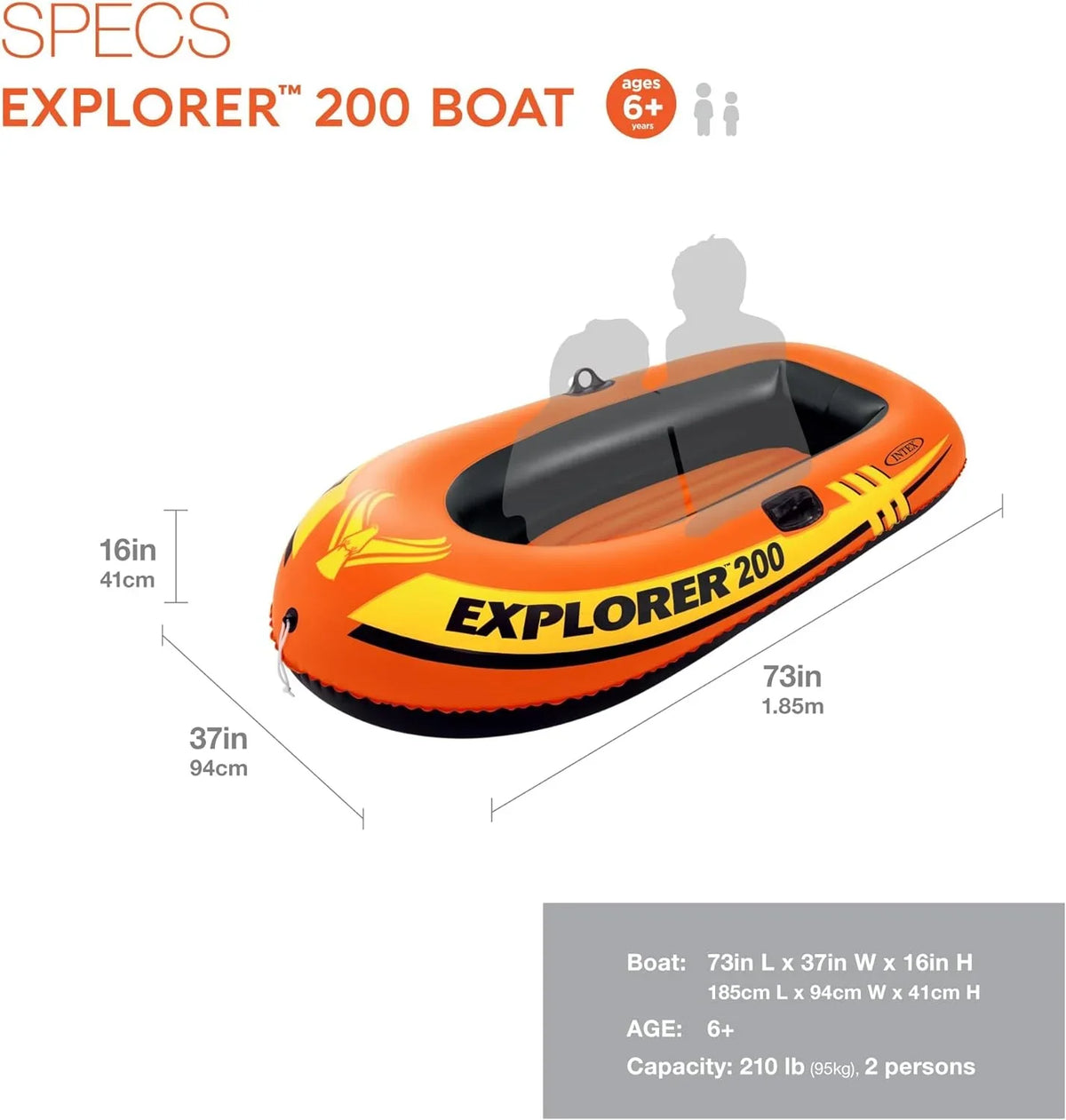 Intex 2-Person Explorer 200, Inflatable Boat