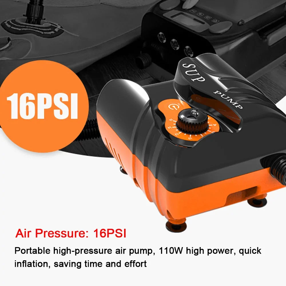 Paddle Boat Pump High Electric Board Pressure Portable moobody Air Pool for Inflatable 110W 16PSI Inflator