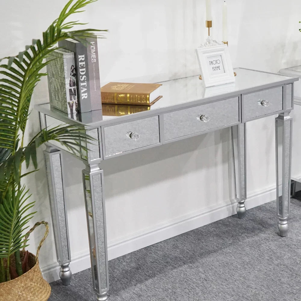 Table Table Dressing Three Mirror Drawers Console Table