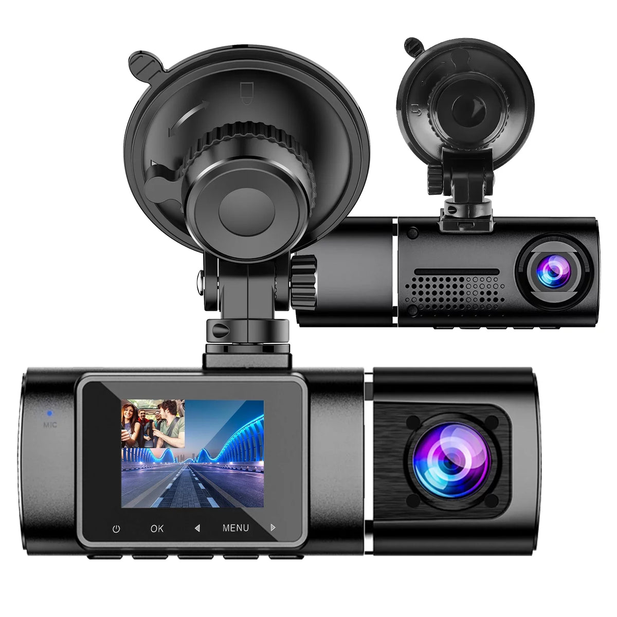 IR Vision, Cabin Dash Driving Camera, Dash with Loop Recorder, 24H Inside Car Camera G-Sensor 1080P Night Cam Recording Car Cam Front Mode, TSV Parking Dual