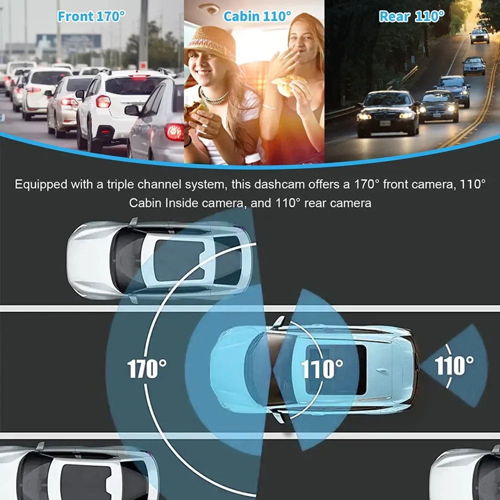 Car 4in 1080+720+480P Rearview Camera,Cameras Rear Inside Cam Vision Inside Cameras 4in Car Dash 1080+720+480P Video Rear Car 3 Cam Car Dash Video 3 4in 1080+720+480P Aumotop Safety Mirror Cameras