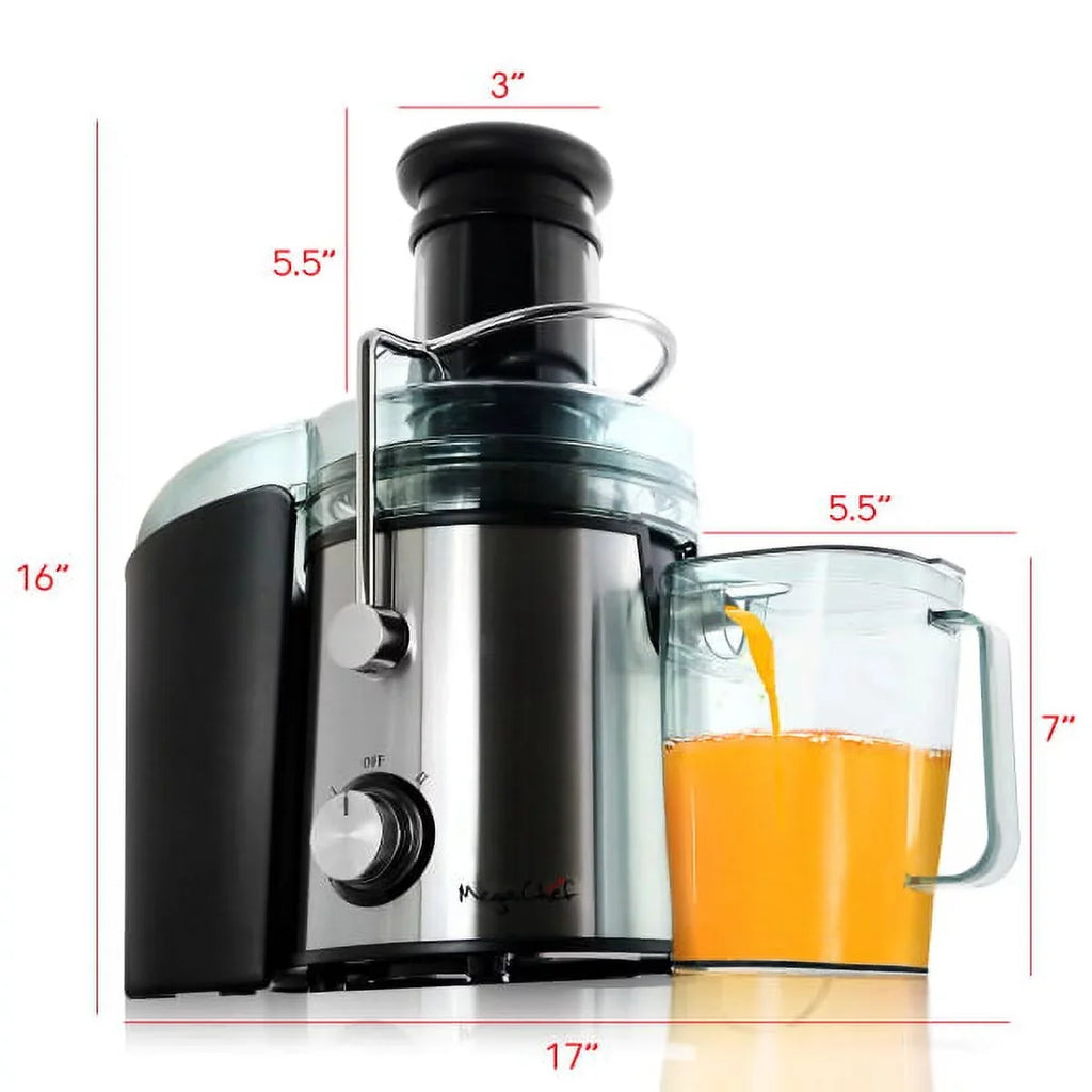 Juicer, With Silver Centrifugal Wide-Mouth Dual-Speed Juice Machine Megachef