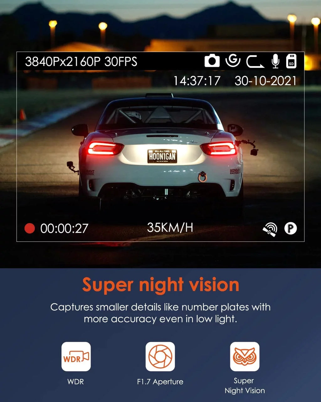 Dash Parking W) for Car 2160PX30FPS 5 Vantrue Vantrue Camera with UHD GPS, Dash (X4S Vision WiFi Cam Monitor, Wireless 24/7 with Cars, G-sensor and WDR, APP, Superior Night Cam Ghz/2.4Ghz 4K