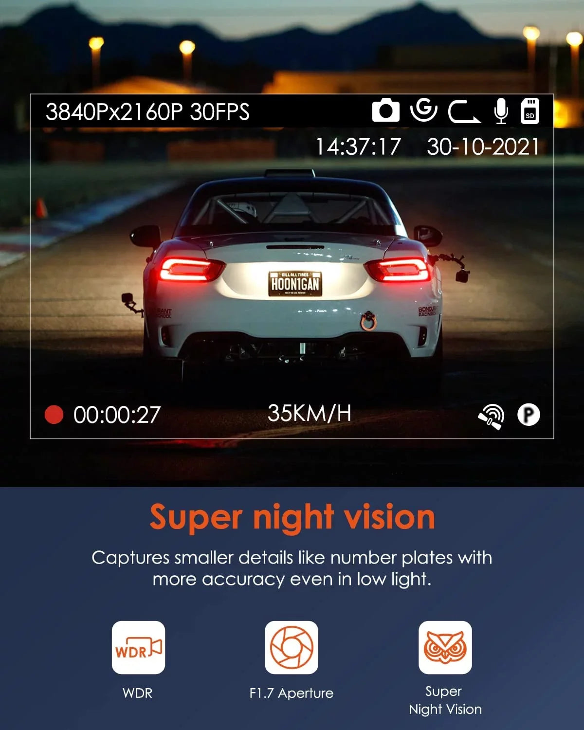 Dash Parking W) for Car 2160PX30FPS 5 Vantrue Vantrue Camera with UHD GPS, Dash (X4S Vision WiFi Cam Monitor, Wireless 24/7 with Cars, G-sensor and WDR, APP, Superior Night Cam Ghz/2.4Ghz 4K
