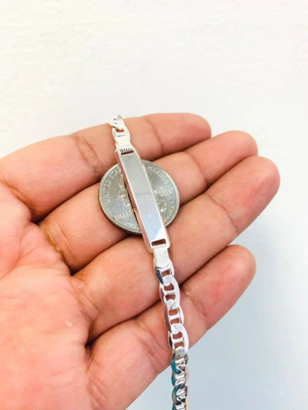 9.7g / / Mens Mariner Bracelet Mens / hombre Sterling Bracelet for in ID 925 Silver Link Bracelet 8" for Pulsera Silver Silver para 5.4mm ID Mariner